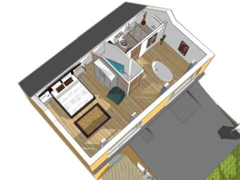3D plan of loft conversion in Derby