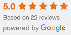 5 Stars based on 22 Google Reviews