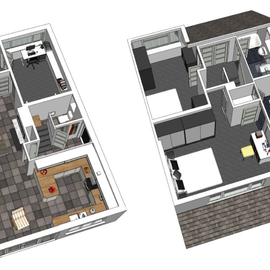 3D architect plans of a floor layout