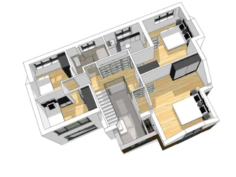 Design Option A: First Floor - 3D Overhead Plan