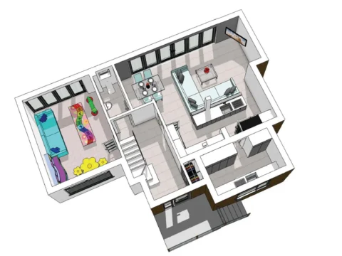 Design Option A: Ground Floor - 3D Overhead Plan